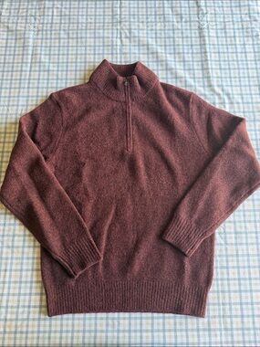 Uniqlo Men's Zip-Neck Sweater - Maroon